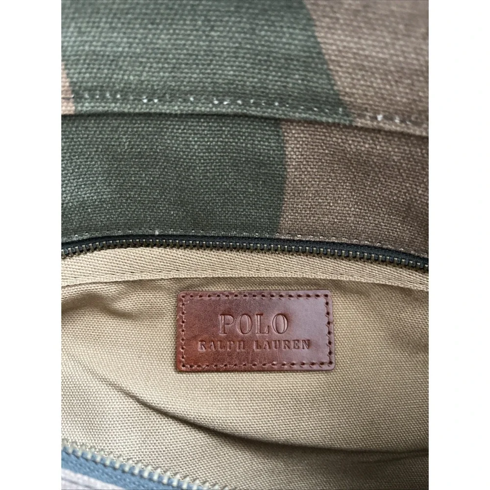 Polo Ralph Lauren Camo Polo Bear Canvas Tote Bag Mens Green Brown Camouflage